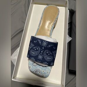 NWOT Bandana Print Sandal w/Wooden Heel